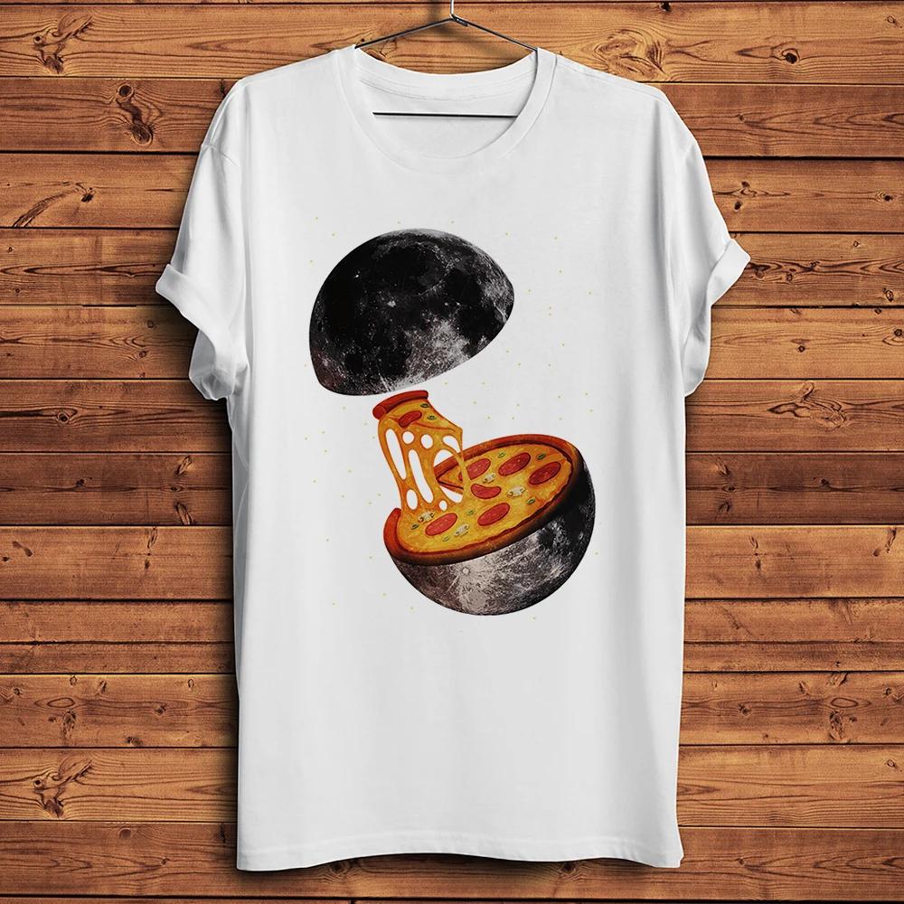 Planet HamburgEarth Moon Burge Pizza Funny Geek TShirtUnisex Oneck Casual Short Sleeve TeeUnisex Streetwear T ShirtBreathable