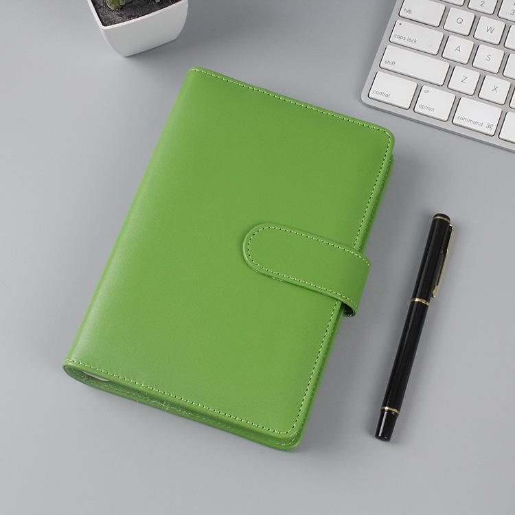 Korean Heart Macaron A5/A6 Ring Binder Notebook - PU Journal with 6-Hole Design