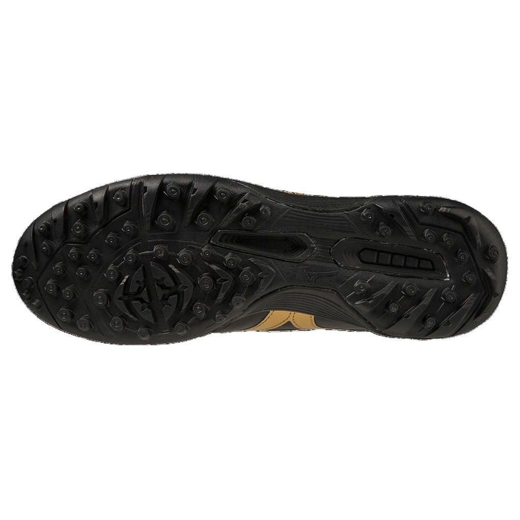 Mizuno Pro 2 Pro Round Toe Lace-Up TF (Rubber Studs) Slip-Resistant Durable Soccer Shoes Men Soccer Shoes Black Gold P1GD231450
