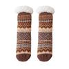 Anti Slip Thicken Velvet Socks Patchwork Sleeping Socks Warm Fleece Socks Women  Winter