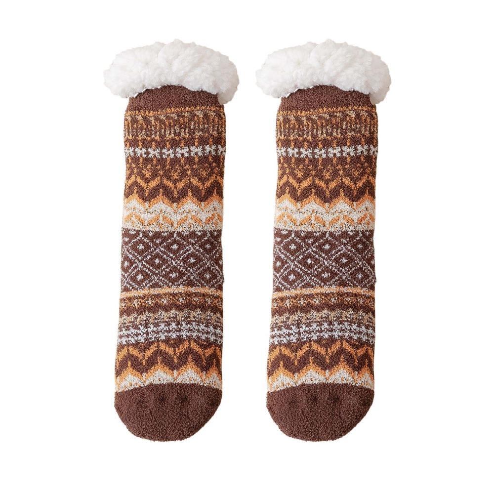 

Anti Slip Fleece Socks Women Mid Tube Winter Floor Socks Floor Socks Sleeping Socks Women Men кофейный