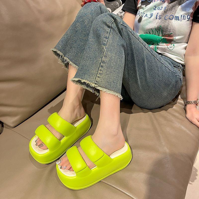 Fairy style versatile beach cool slippers outer wear 2025 summer new high-value non-slip fashion height-enhancing slippers women
