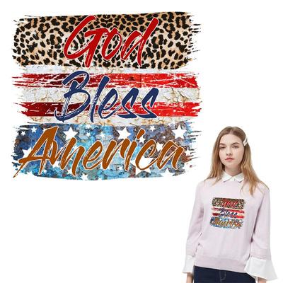 Letter Patches God Bless America T-Shirt Parches Ropa Heat Press Appliqued Diy Hoodies Clothes Stickers Diy Accessories Patch