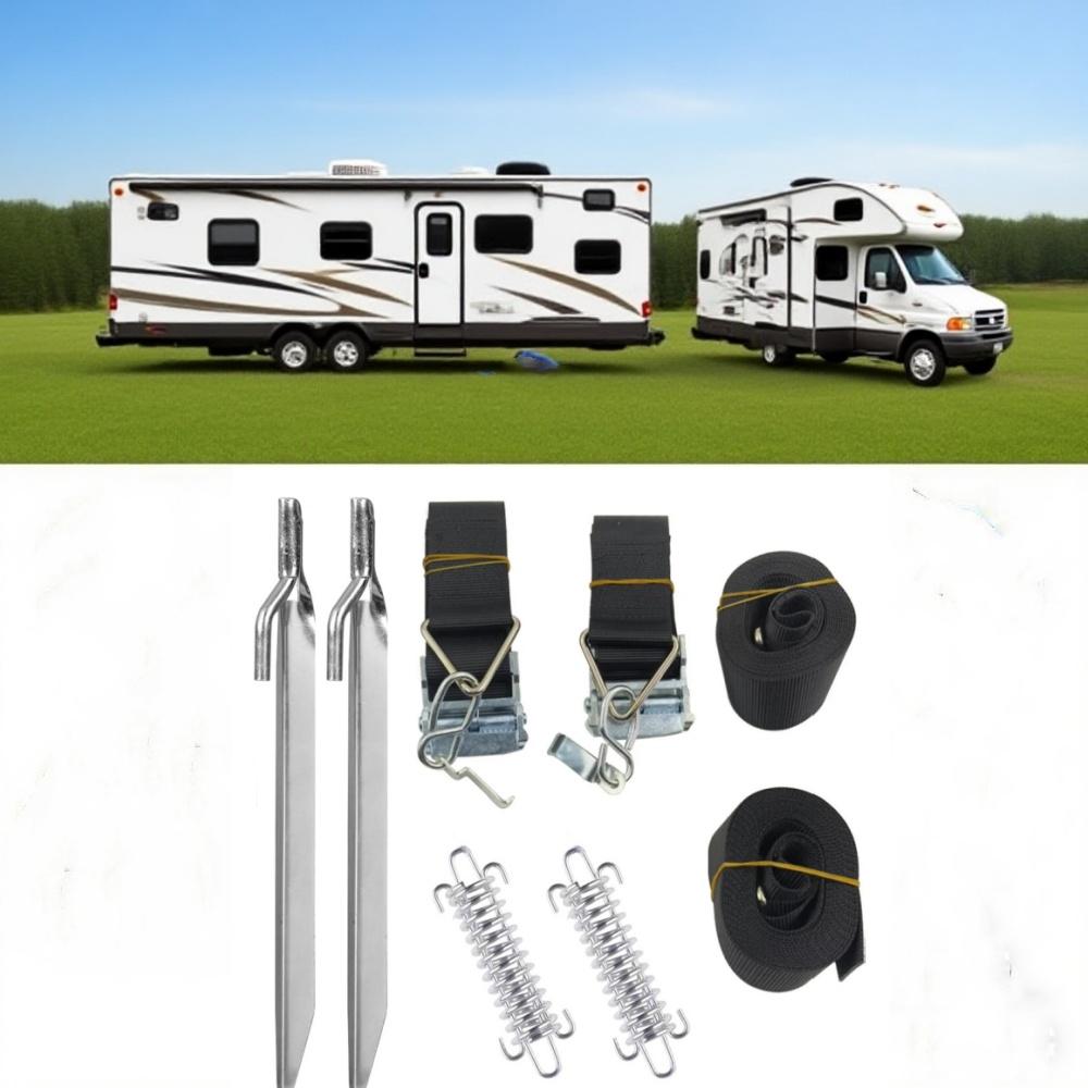 1set  Awning Storm Hold Down Side Straps Canopy Securing Hooks For Thule Caravan Motorhome Storm Wind RV Accessories