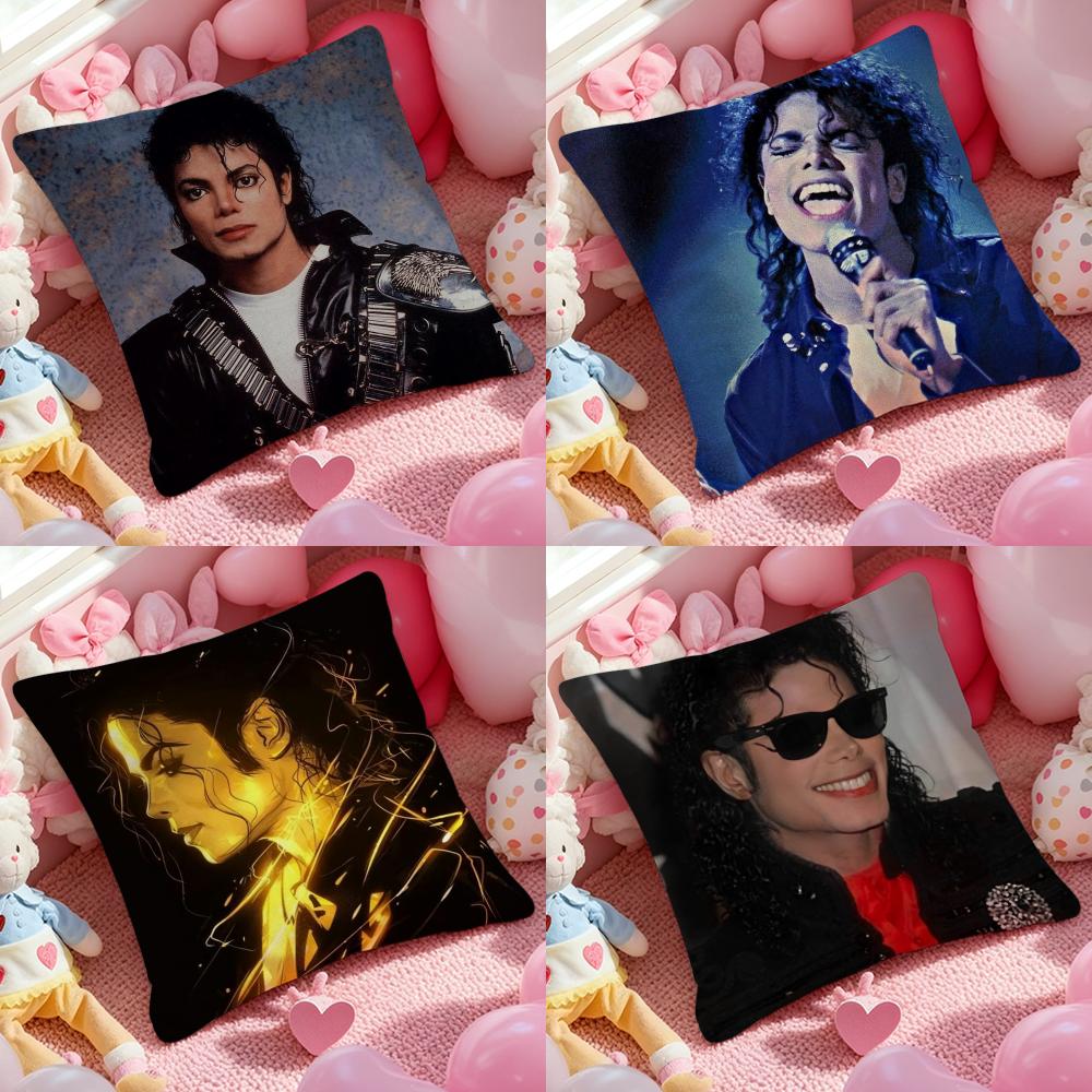 M-Michael Jackson Classic Singer Cushion Cover Pattern Printed Pillowcase for Living Room Sofa Cushion Cover & Bedroom Decor