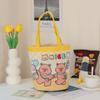 Cute Graffiti Bucket Bag for Women, Ins Style Cartoon Print Round Cylinder Handbag, Korean Fashion Shoulder Tote for Lunch and Daily Use