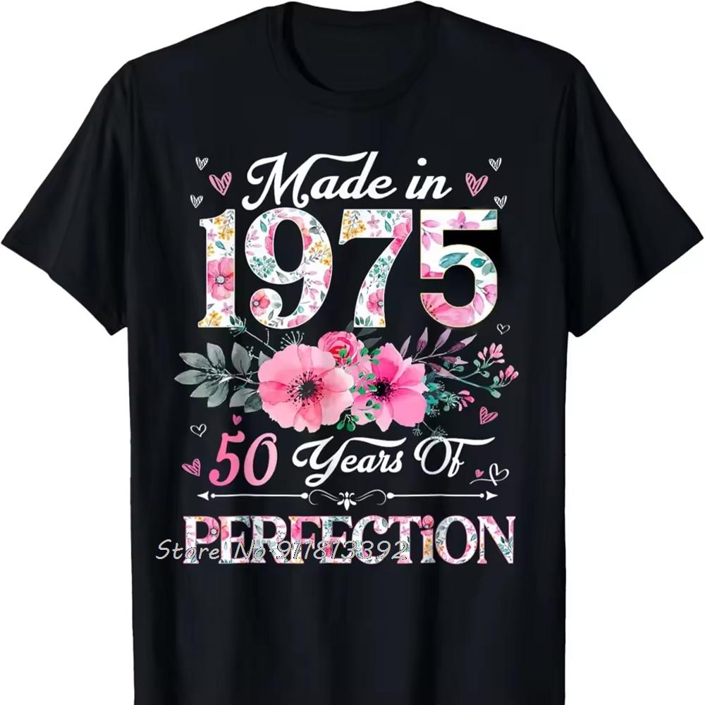 Birthday Gifts Men Women Old Vintage 1975 Party TShirt Mens Clothing Hip Hop Streetwear Cotton T Shirt Fashion Tshirt