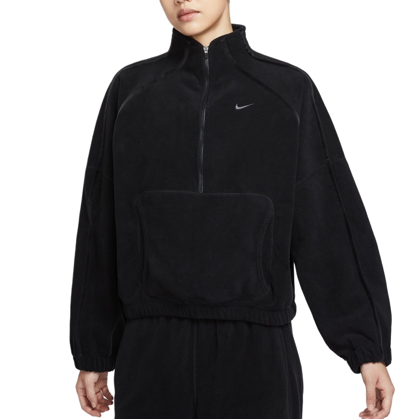 

Nike Женский свитшот Therma-Fit FW25 One Swoosh теплый пуловер с воротником-стойкой и длинными рукавами HV3716-010 M
