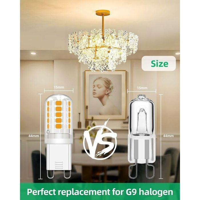 AIMOONSA Lot de 10 Ampoules LED G9 3,5W (équiv. 30W) 380 lm Blanc chaud 2700K Non dimmable