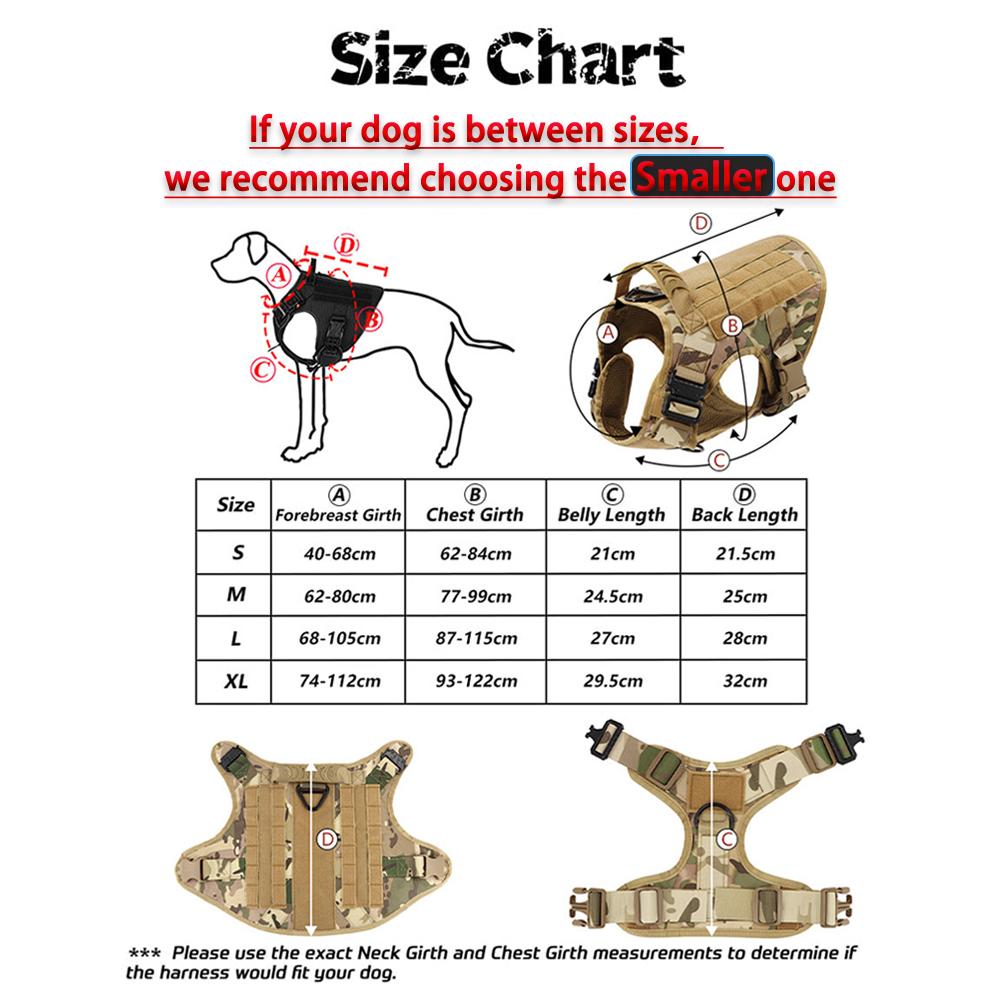 Tactical Harness and Leash Set For Large Dogs Training Vest Pet Military Harnesses Leash Outdoor German Shepherd Walking