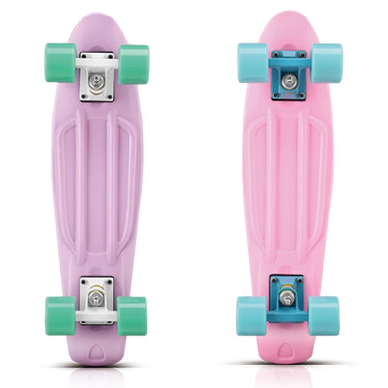 Colorful Children's Kick Skateboard - Fish Type Plastic, Four Wheels, for Street Surfing and Commuting