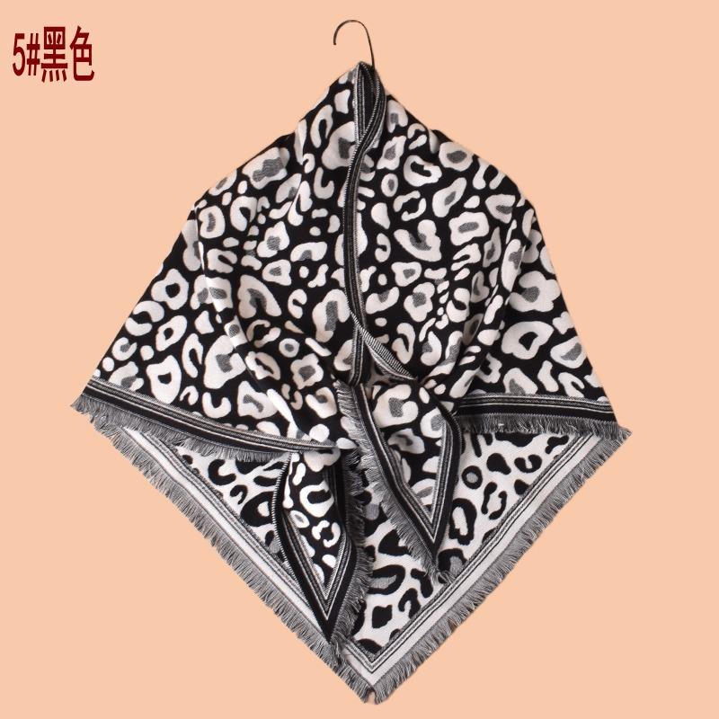 Autumn and winter new classic leopard print tassel imitation cashmere triangle scarf warm scarf shawl fashion spot wholesale
