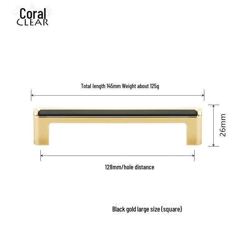 Mâner de cabinet european modern negru și auriu - Un singur orificiu