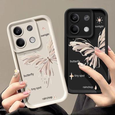 For Xiaomi Poco F6 X6 X5 13T 11T Pro Redmi Note 12 11 Pro 10 Case Shockproof Candy Color Silicone Butterfly Matte Soft Phone Cover
