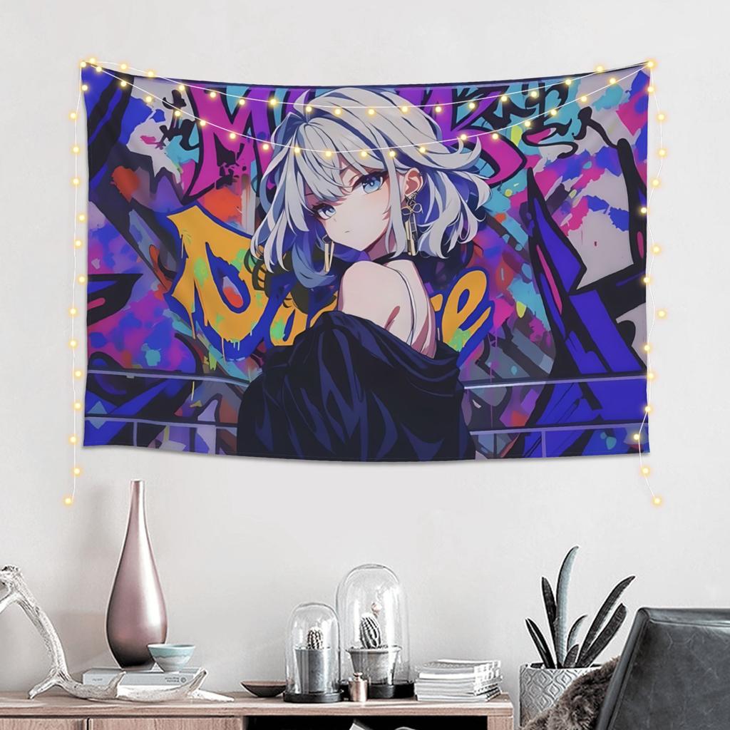 Colorful Anime Girl Tapestry Room decoration Home Decoration Tapestry Decor Accessories Cute Room Decor