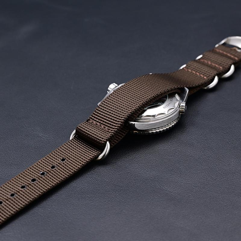 Nylon Watch Strap Replacement Strap with Silver Stainless Steel Buckle for Men's Watch 20mm/22mm/24mm Watch Bands