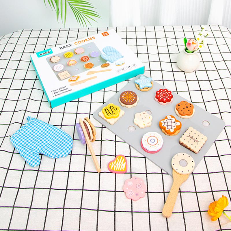 Kids' Wooden Pretend Play Cookie Baking & Cutting Educational Toy Set