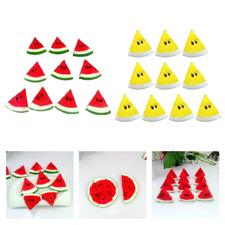 Pack Of 10 Sealant Artificial Greenmelon Slices Realistic Pretended Fruit Bedeck For Experiences Photography Displays