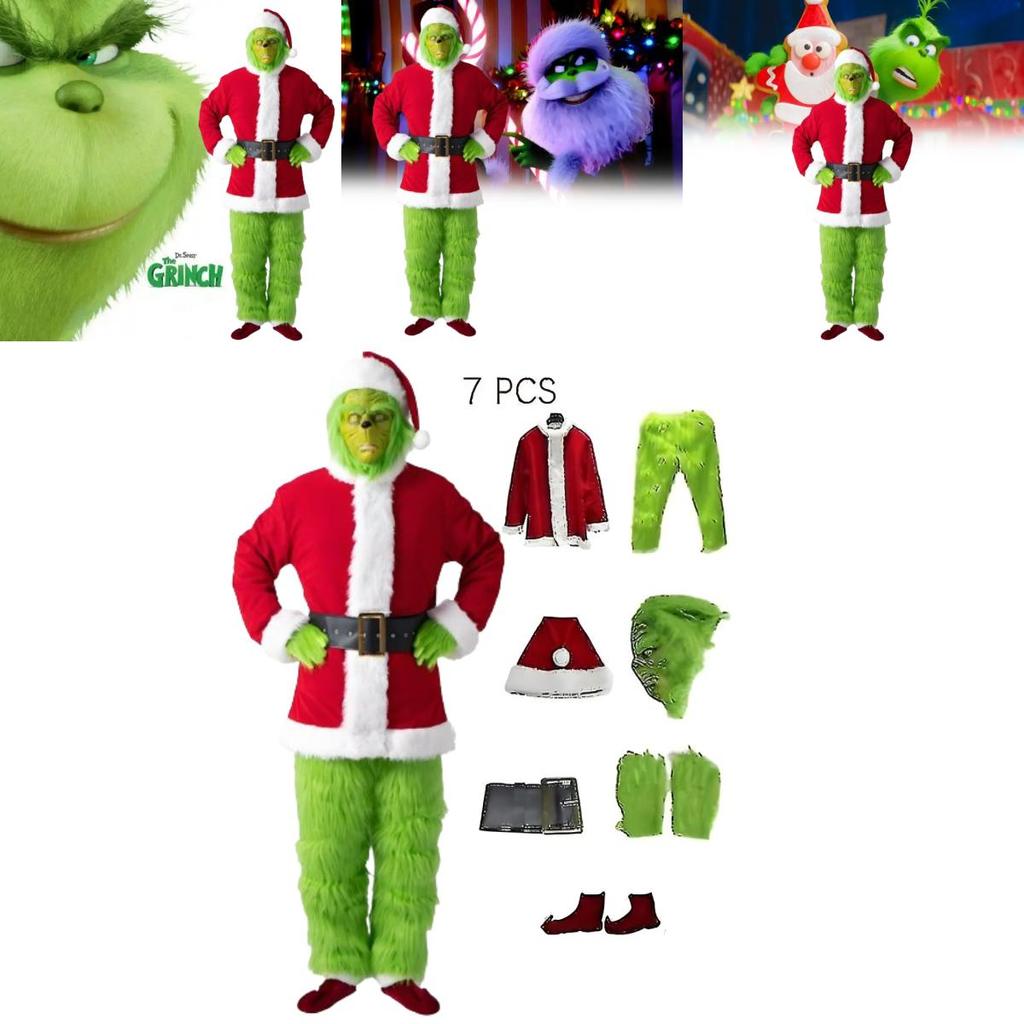 The Grinch Christmas Costume Cosplay Outfit For Adults Holiday Party