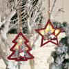 Luminous Wooden Star and Santa Pendant Christmas Tree Ornament