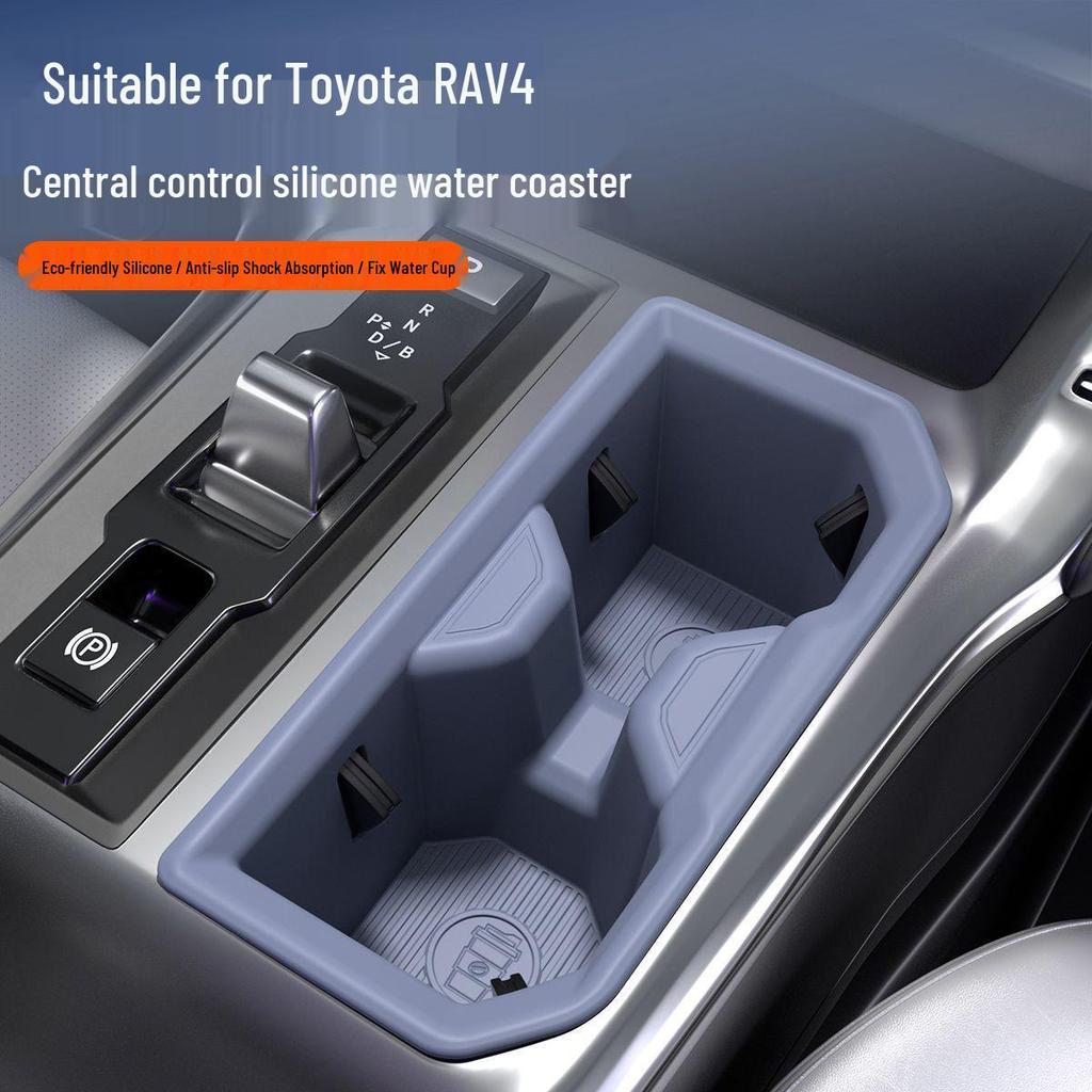 Toyota RAV4 Hybrid Kabelloses Lade-Silikonpad: Rutschfeste Konsolen-Aufbewahrungs- und Getränkehaltermatte für 26 Modelle.
