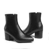 Autumn & Winter New Style Women's Ankle Boots - Pointed-Toe Side-Zip Warm Chunky-Heel Slimming Versatile&Minimalist  Boots
