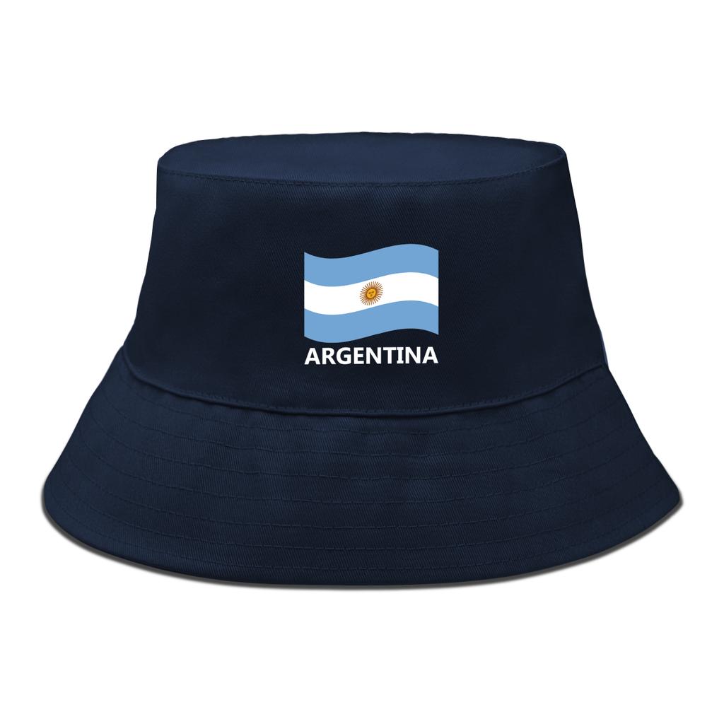 Argentina Flag Print Bucket Hat Solid Color Unisex Sun Hat Lightweight Hat For Man Cuff Bucket Hats Ideal Choice For Golf Summer