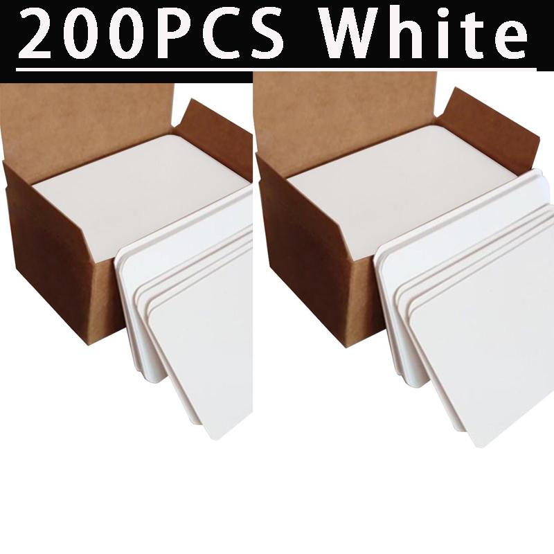 100/200 szt. Karty do gry Puste Twardy Papier Karton Papier DIY Gra planszowa Pocztówka Ręcznie robiona Tapeta Kartki Pocztowe Wiadomość Biała Karta