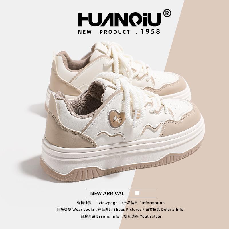 Global Women's Shoes Thick Baseplate Shoes Women's KMXFX80183 New Summer Versatile Casual White Shoes Shoes Women