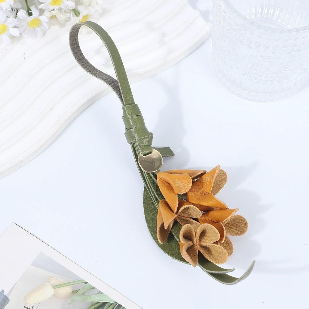 New PU Leather Simulation Flower Bag Hanging Car Drape Exquisite Jewelry Personalized Pendant Bag Charm