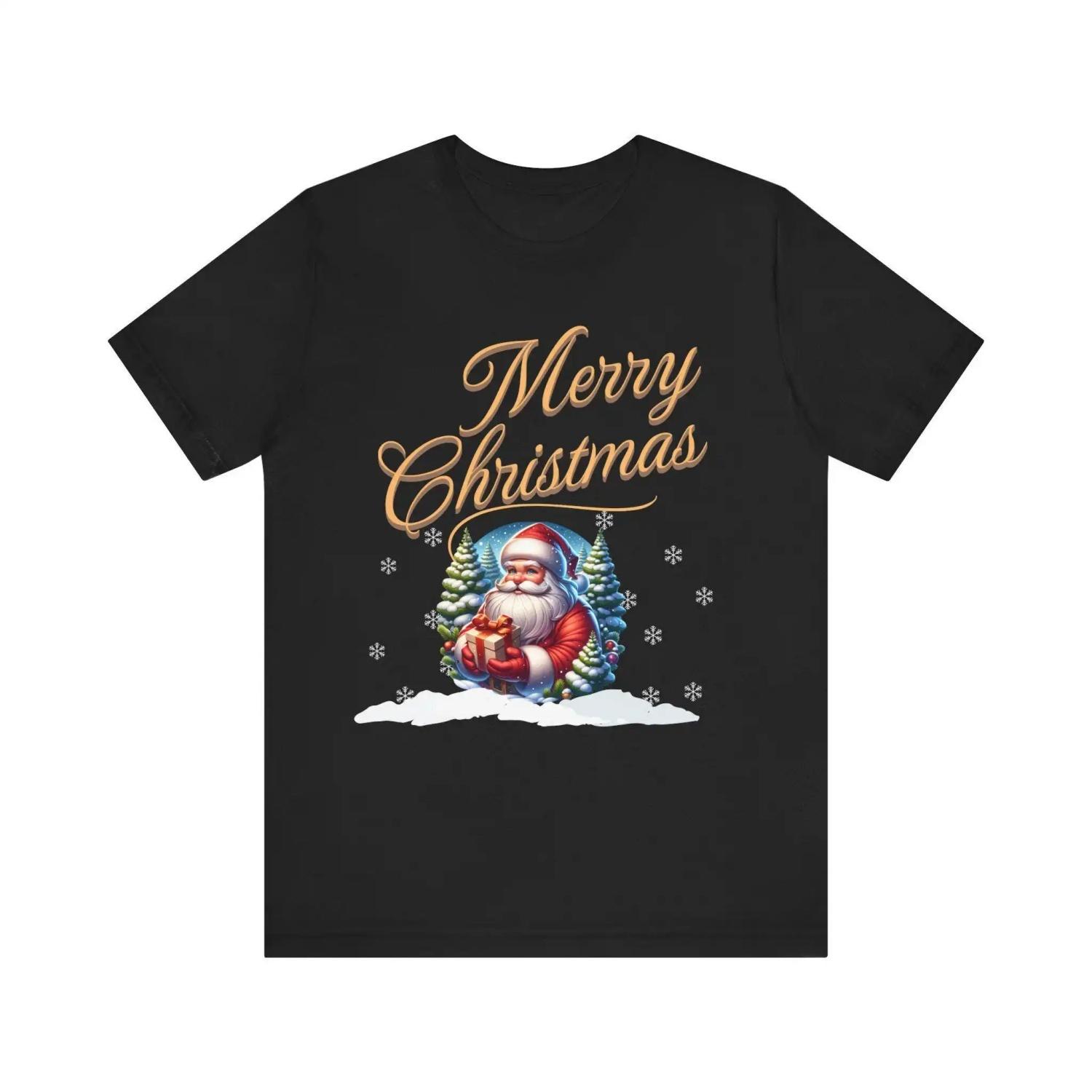 Merry Christmas Santa T Shirt Festive Holiday Perfect for Jersey S