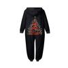 Weihnachtsdruck Eltern-Kind-Outfit Kapuzenreißverschluss Einteiliges modisches Heimanzug-Set
