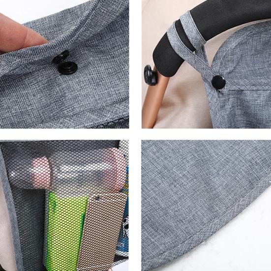 Taška na kočárek síťovaná závěsná taška organizér na pleny a lahve