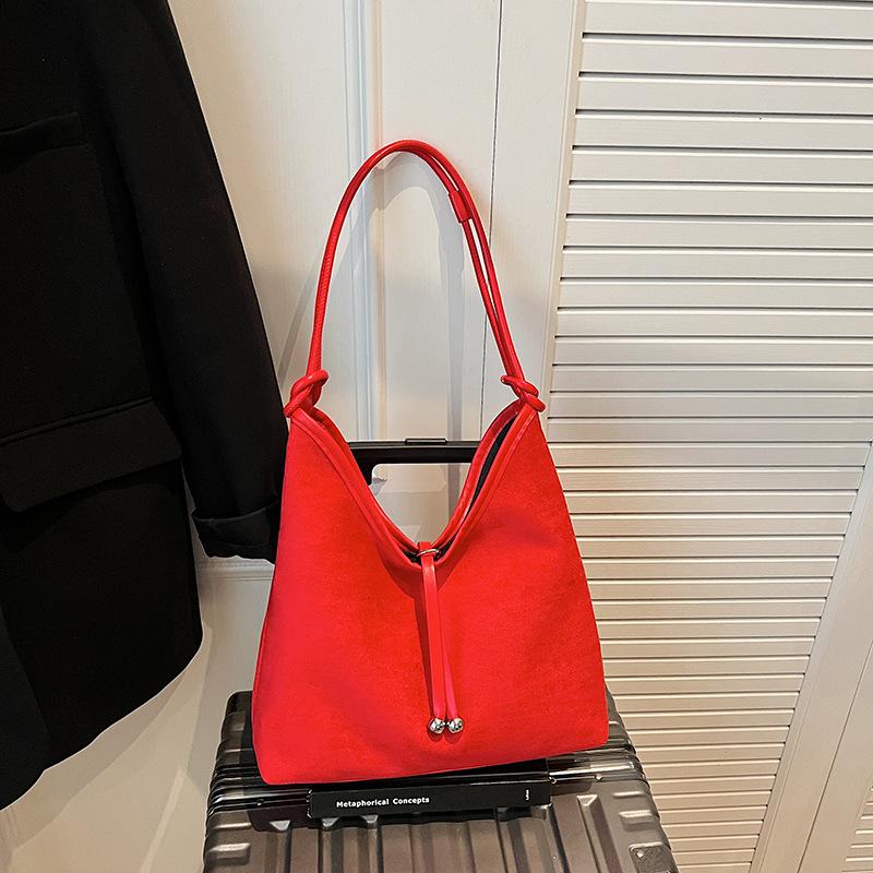 Frosted retro bag women's large capacity 2025 new autumn and winter versatile casual shoulder bag textured commuter tote bag