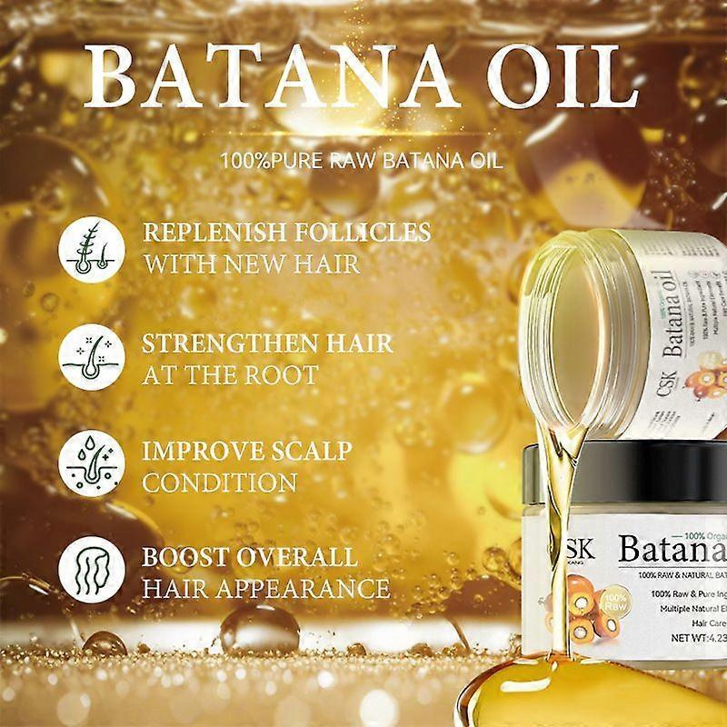 Batana Oil for Hair Growth, 100% Natural Batana Oil Nourishes Damaged Hair, Organic Batana Oil Prevent Hair Loss & Enhances Hair Thickness Smooth Soft