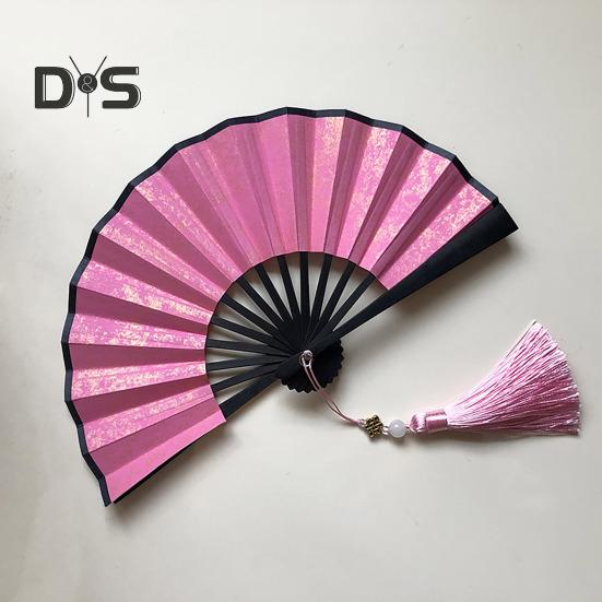 Mini składany wachlarz z frędzlami Lekki papierowy wachlarz ręczny w stylu chińskim Przenośny letni wachlarz chłodzący Dekoracja Akcesoria do kostiumu na imprezę