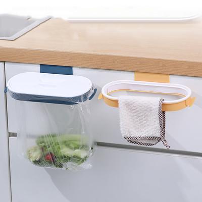 Portable Plastic Garbage Hanging Bag Kitchen Trash Storage Rack Bag Hook Scouring Pad Dry Shelf Holder Kitchen Organzier