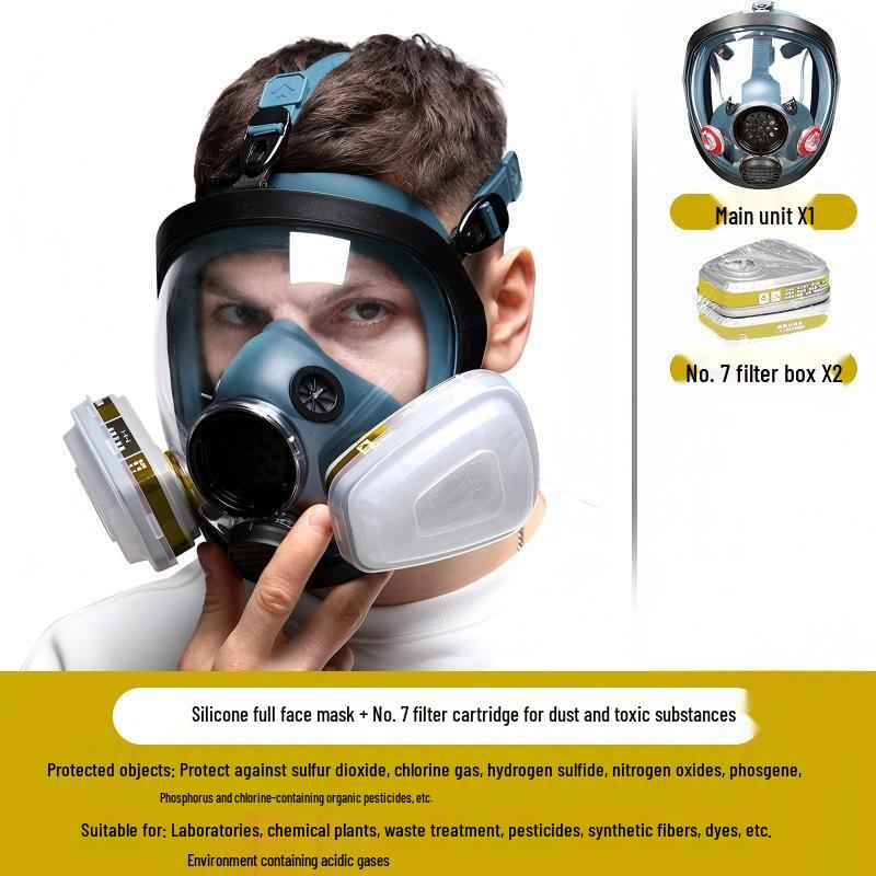DAXTE Full Face Respirator with Anti-Dust and Chemical Filters