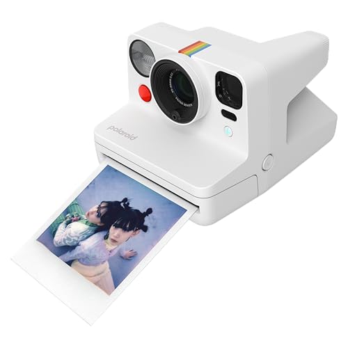 Polaroid Now+ 3rd Generation I-Type Instant Camera + Film Bundle - Now+ Bluetooth App Controlled White Camera + 16 Color Photos (6563)