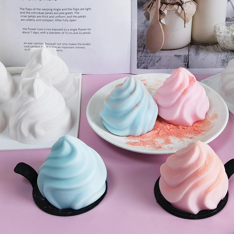 Spiral French Mousse Cake Silicone Mold DIY Pudding Jelly Baking Tool (BPA Free, No FDA Certificate)