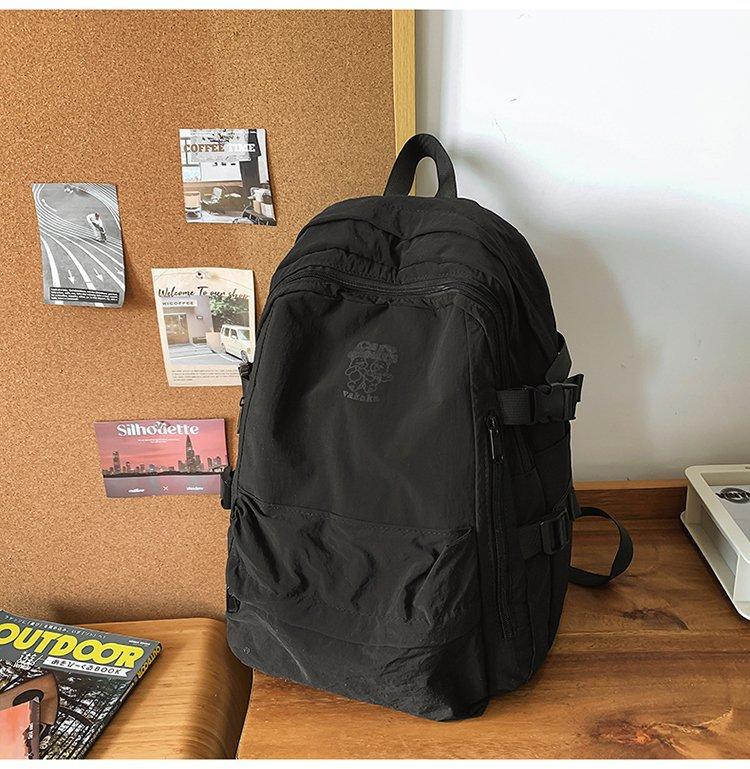 Schooltas Effen Kleur Eenvoudig Outdoor Stijl Rugzak Vrouwelijk Design Gevoel Niche Lichtgewicht Schooltas Kleine Rugzak voor Basisschool en Middelbare School