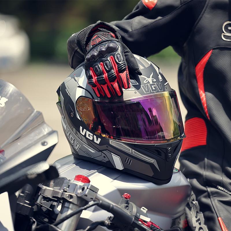 VGV Double Lens flip up helmet Openable motorcycle helmet Various Tinted Lens Sun protection glare and UV rays Modular cycling