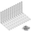 Wopanxye 12-Pack Angle Brackets, Shelf Brackets, Fixing Hardware, Stainless Steel Angle, L-Shaped, Stainless Steel Screws, Corner Brace, Joining Hardw