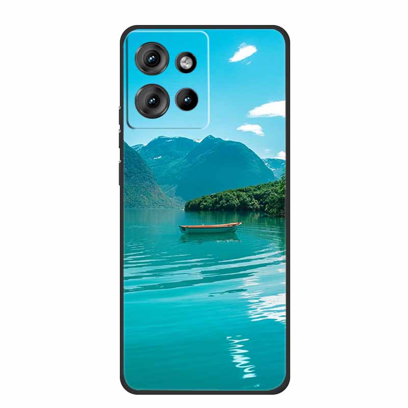 For Motorola Moto G 2025 Case Fashion Flower Black Silicone Soft TPU Back Cover Case For Motorola G75 S50 Edge 50 Neo Phone Case