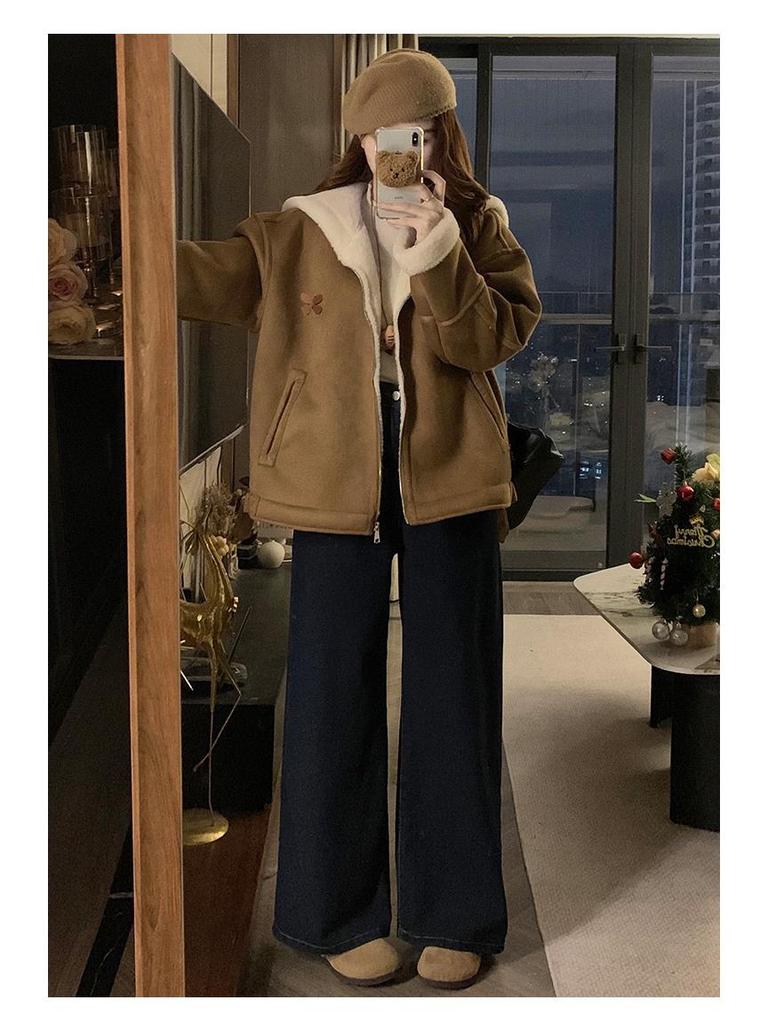 Women's Plush Fur Thick Winter Coat - Petite & Plus Sizes Available