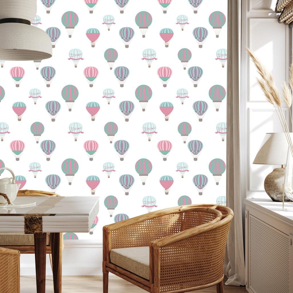 Wallpaper Colorful Vehicles Balloons for Living Room and Bedroom 50x1000