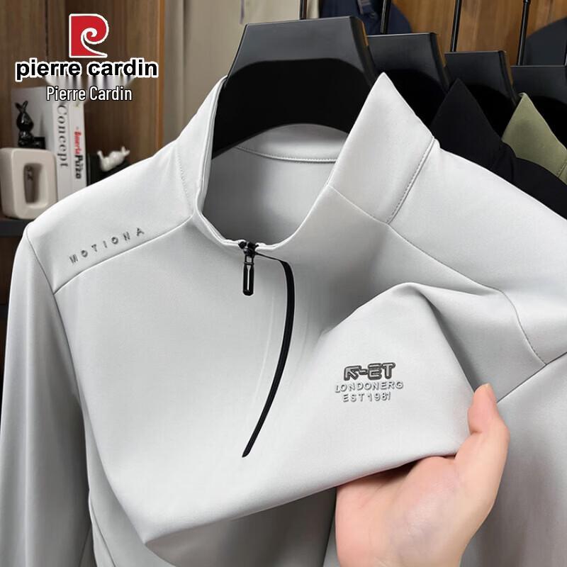 Pierre Cardin Men's Casual Half-Zip Long Sleeve T-Shirt