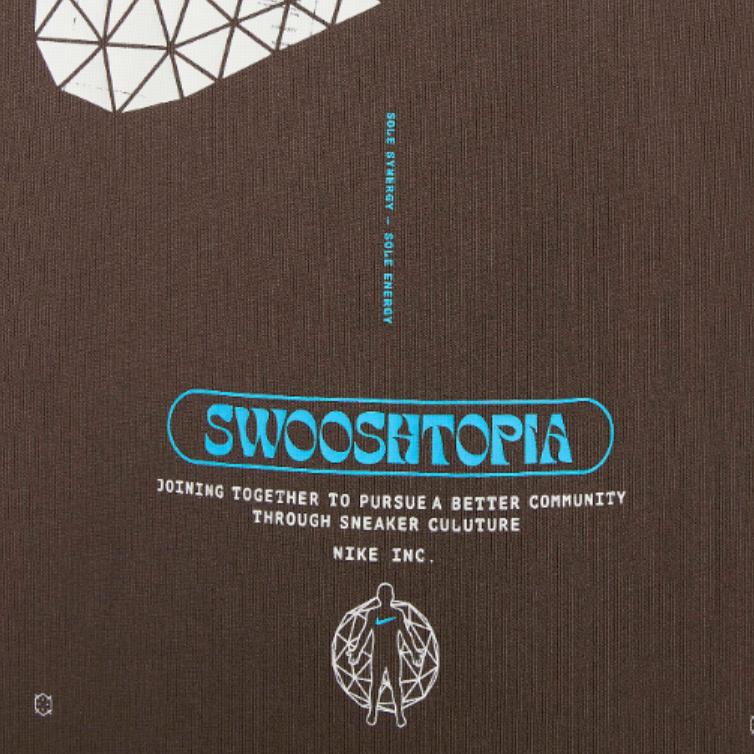 Nike Sportswear Logo Printed Pattern Ribbed Crew Neck Sports T-Shirt Men T-Shirts Brown FD1303-237