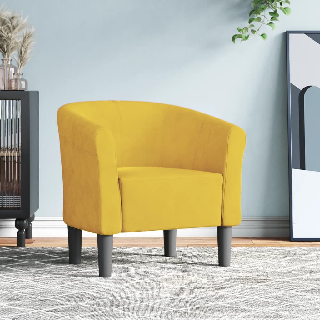Club Chair Yellow Velvet