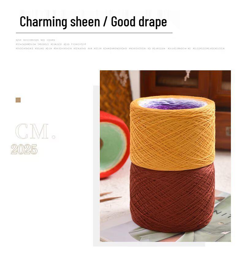Gradient Mercerized Cotton Yarn for Handmade Knitting and Crochet - Ideal for Shawls, Scarves, Short-Sleeved Dresses, and More.